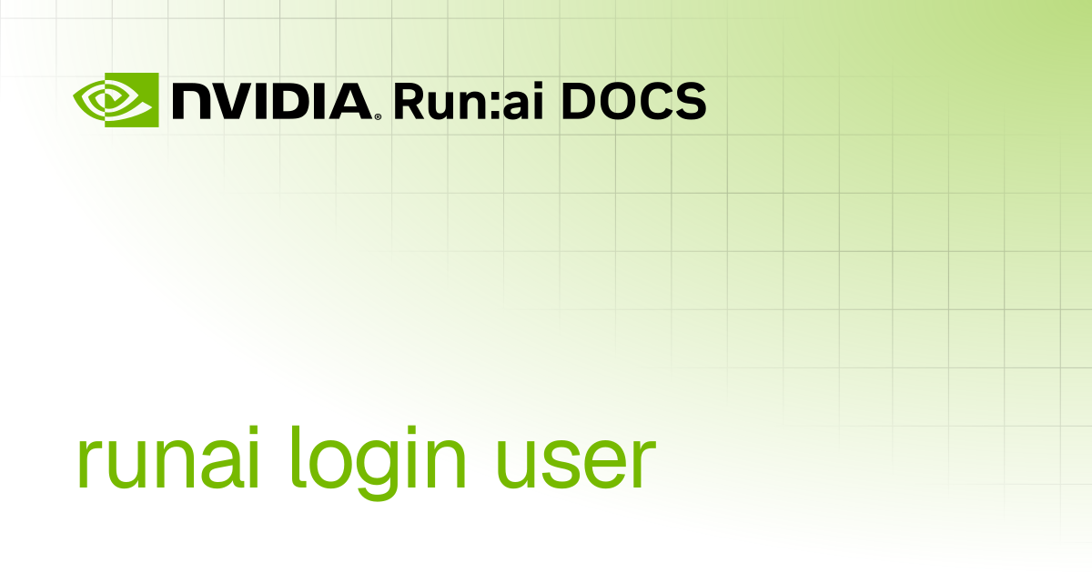 runai login user | Self-hosted | Run:ai Documentation